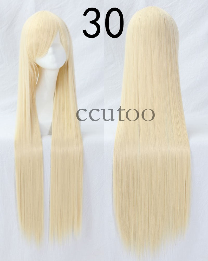 ccutoo 100cm Peruca de Cosplay Reta Sintética de Cabelo Longo de Alta Temperatura 82 Cores Disponíveis
