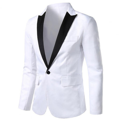 Men Formal Loose Contrast Color Suit Coat Classic Men Suit Coat
