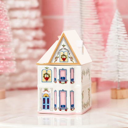 ?1PCS Holiday Village Spice House Set, Mini Christmas Gingerbread Houses Jars, Kitchen Countertop Festive Decor, New Year Gifts