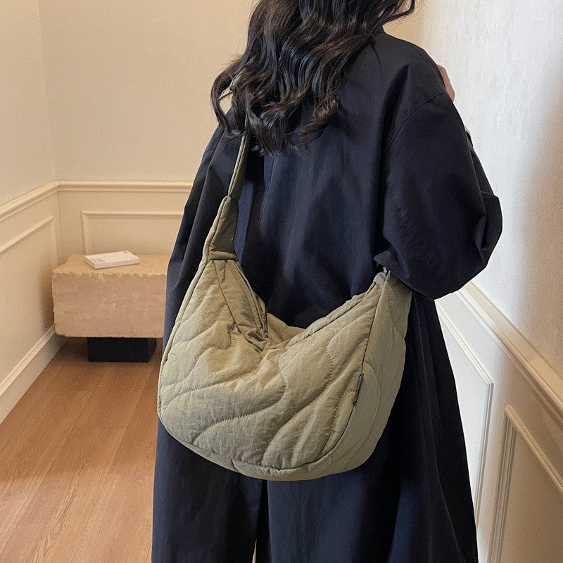 New Commuting Crossbody Bags for Women Fashion Texture and Simple Hobo Shoulder Bag Large Capacity Versatile Bags for Travel