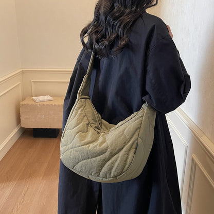 New Commuting Crossbody Bags for Women Fashion Texture and Simple Hobo Shoulder Bag Large Capacity Versatile Bags for Travel