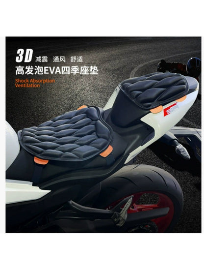 Assento de motocicleta almofada 3D confortável capa de gel para assento ventilação à prova d'água EVA almofada de assento espessada respirável