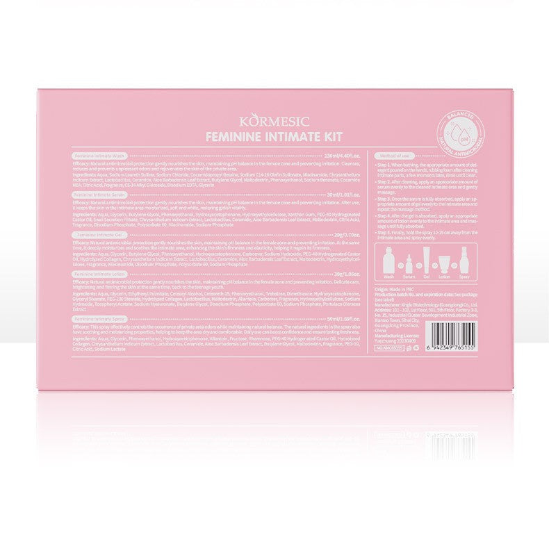 5 unidades/conjunto KORMESIC Kit de cuidados íntimos femininos diário, rotina de pele, lavagem de beleza, banho, clareamento, delicado, suave