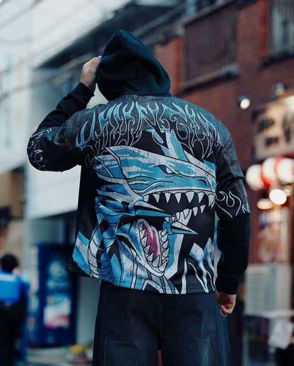 Young American oversized T-shirt summer new casual sports fitness quick drying breathable printed large mesh short sleeved shirt