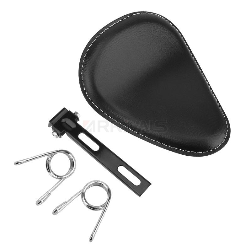 Assento de selim de couro de motocicleta retrô preto de couro solo para Harley Custom Chopper Bobber Honda Yamaha Kawasaki Suzuki