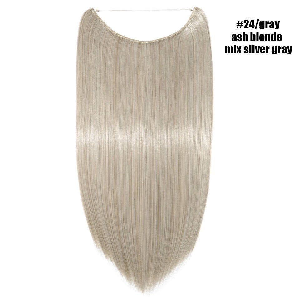 BENEHAIR Cabelo Sintético com Fio Invisível Sem Clipes Extensões de Cabelo Linha Secreta de Pesca Apliques de Cabelo Falso Para Mulheres
