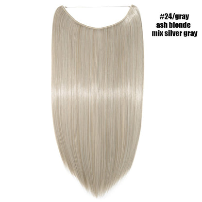 BENEHAIR Cabelo Sintético com Fio Invisível Sem Clipes Extensões de Cabelo Linha Secreta de Pesca Apliques de Cabelo Falso Para Mulheres