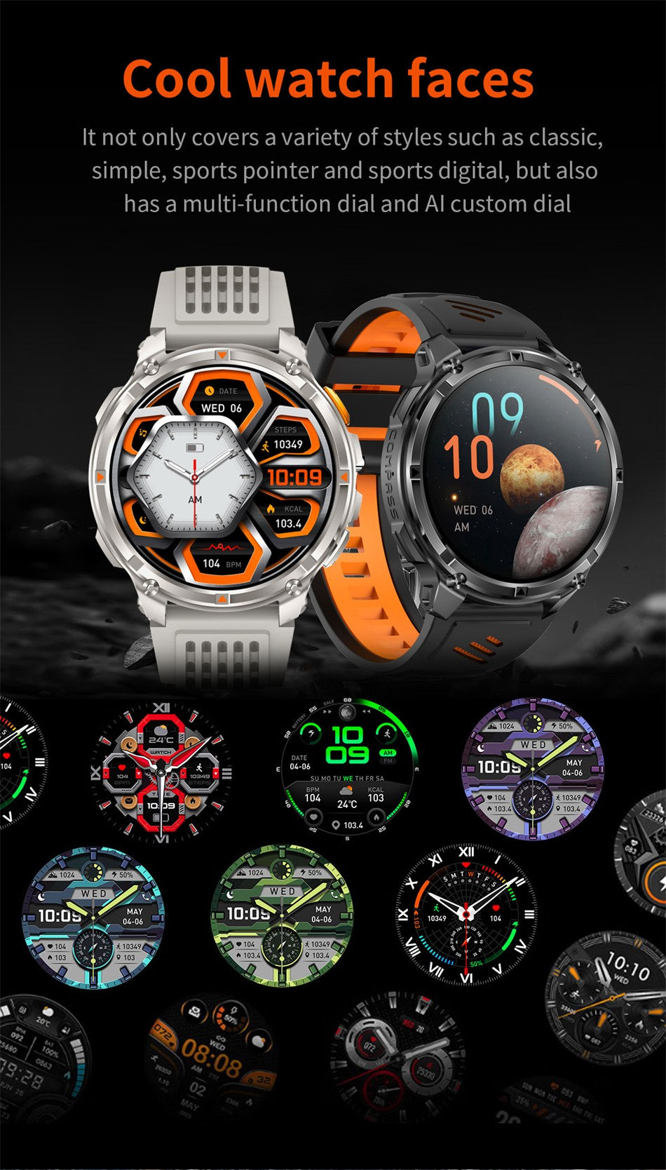 Novo T-Rex3 Ultra Smartwatch Bateria 1100mAh GPS Rastreador Bússola IP69K À Prova D'água Esportes rastreador Ar Livre Militar Smartwatches