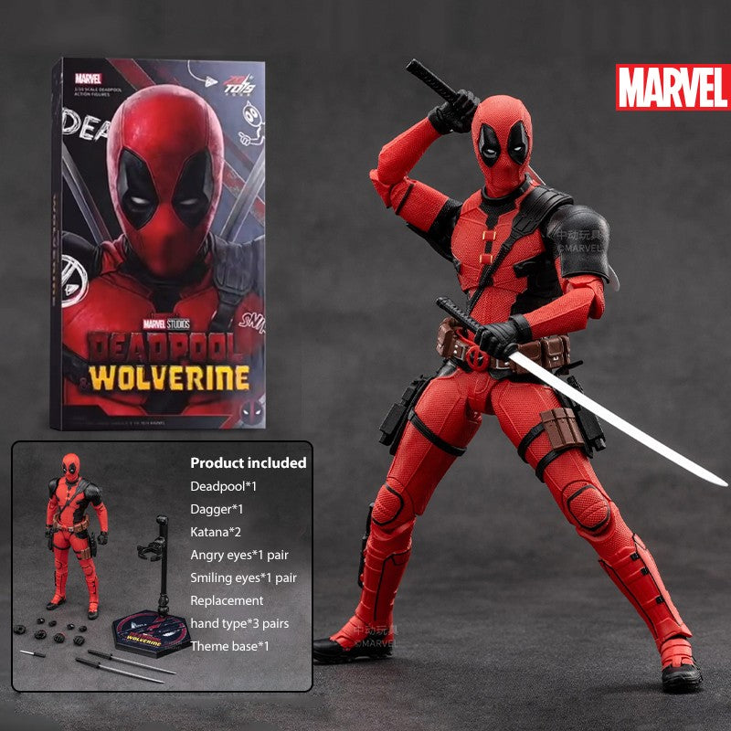 New ZD Toys Deadpool & Wolverine Model 7in 1/10 Action Figures Deadpool Model Marvel Superheroes Collection Ornaments Boys Gifts