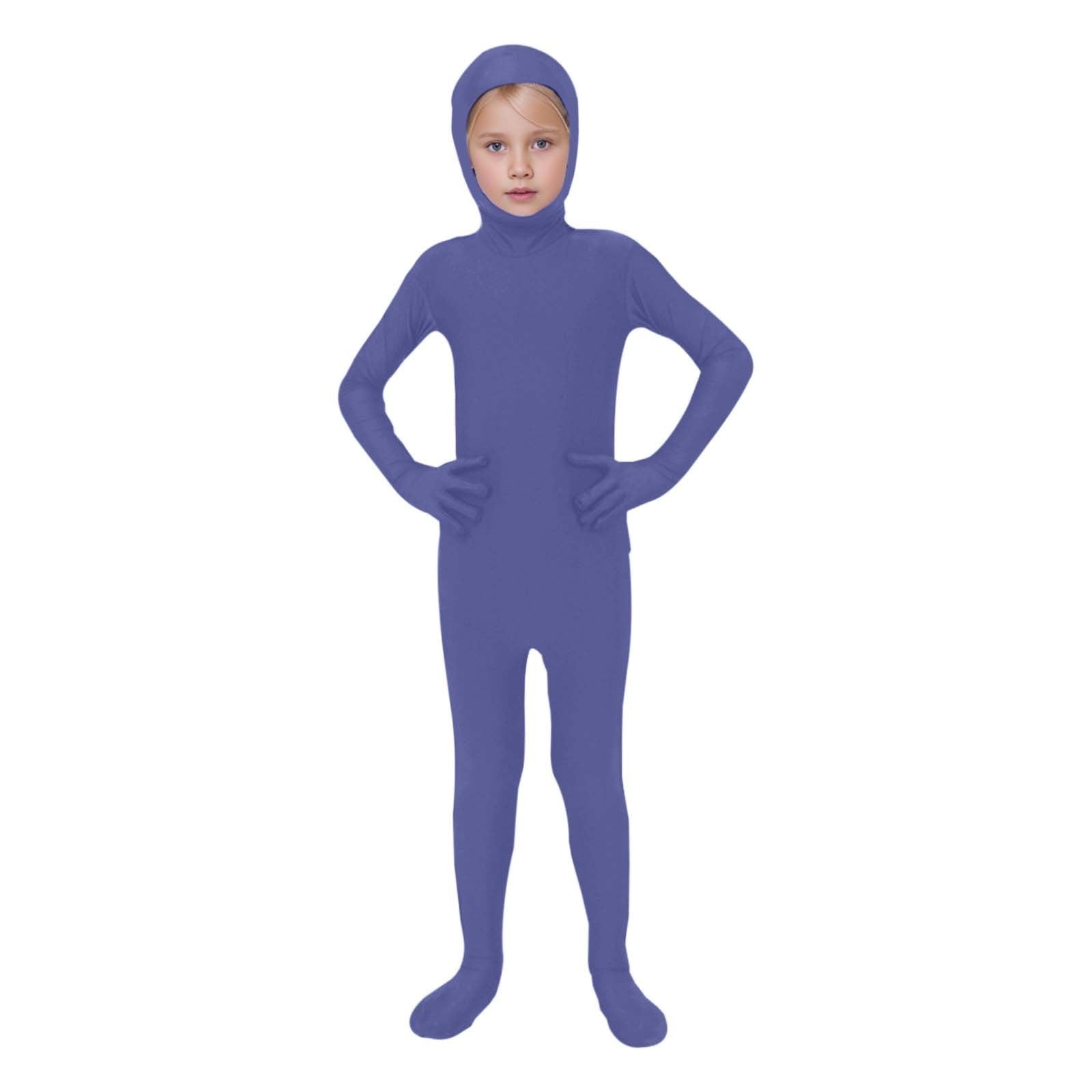 Kids Invisibility Jumpsuits Role Play Tights Full Body Suit Solid One-Piece Jumpsuit Halloween Costume Funny Romper Performance