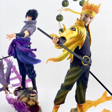 Hot 37cm Naruto Anime Figure Rikudousennin Mode? Uzumaki Naruto Uchiha Sasuke Action GK Figures PVC Collection Cartoon Model Toy