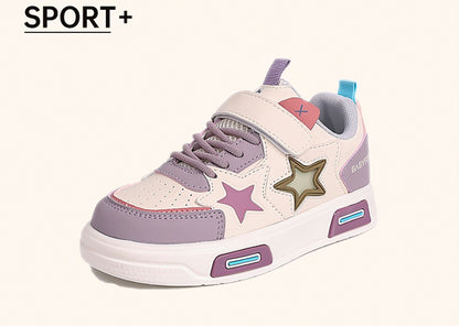 PU Leather Sport Shoes For Children 2025 Trend Fashion Teenager Girl's Sneakers Anti-slippery Kid's Tennis Shoes Running Shoes