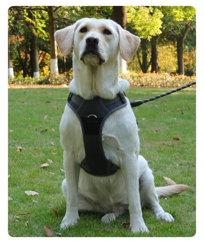 Colete Peitoral para Cães Sem Puxar, Reflexivo, Nylon, Ajustável, para Cães de Porte Médio e Grande, Colete de Segurança Veicular para Caminhada e Corrida.