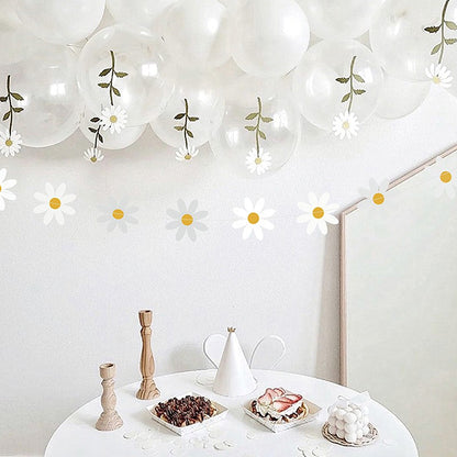 Daisy Flower Paper Banner Hat Cake Toppers Kids Girl Birthday Daisy Theme Party Decorations Hanging Bunting Garland Supplies