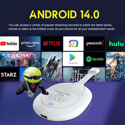 Versão Global Android 14 TV Stick Q2 Ultra 4K HDR Allwinner H313 Controle de Voz BT5.X Chromecast Wifi 6 2G 16G Mini TV Stick para Casa