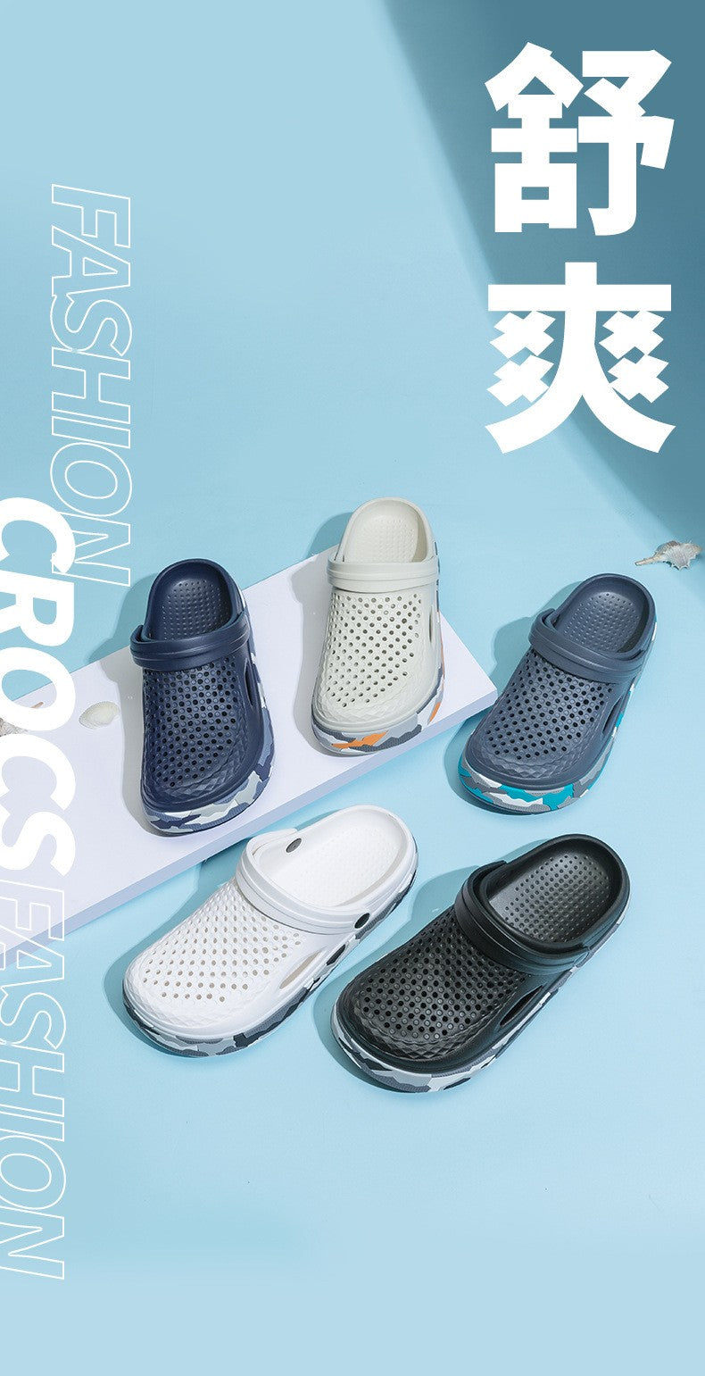 New Men's Sandals Driver Shoes EVA Light Slippers Unisex Colorful Camouflage Decoration Summer Beach Shoes Zapatos Hombre