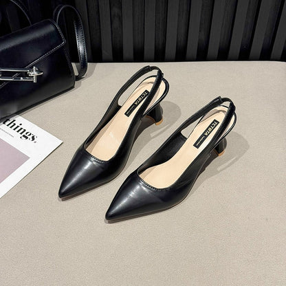 New style pointed-toe fashionable high heels women's thin-heel outdoor toe-cap sandals with shallow back opening single shoes