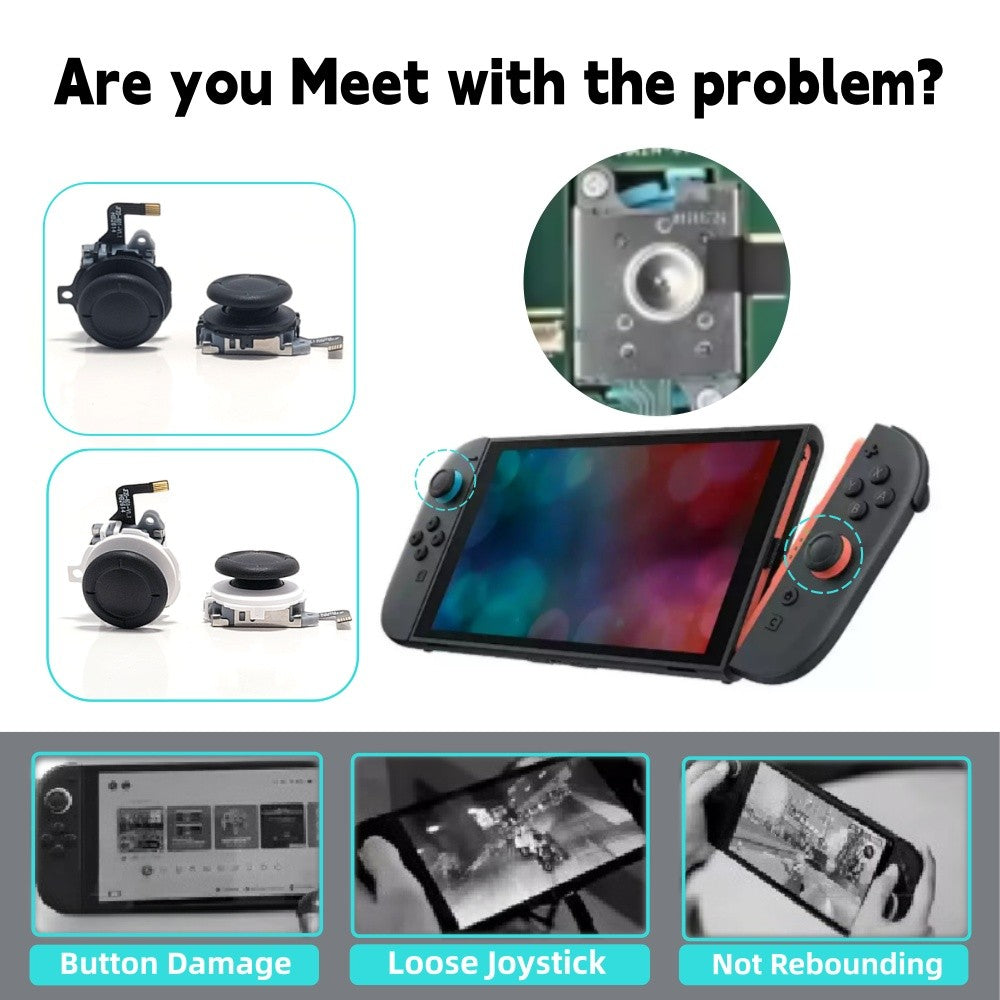 GINFULL TMR Effect Joystick New White Black For NS2 Switch 2 Controller 3D Analog Stick For Joy-Con 2 Replace Left Right Rocker