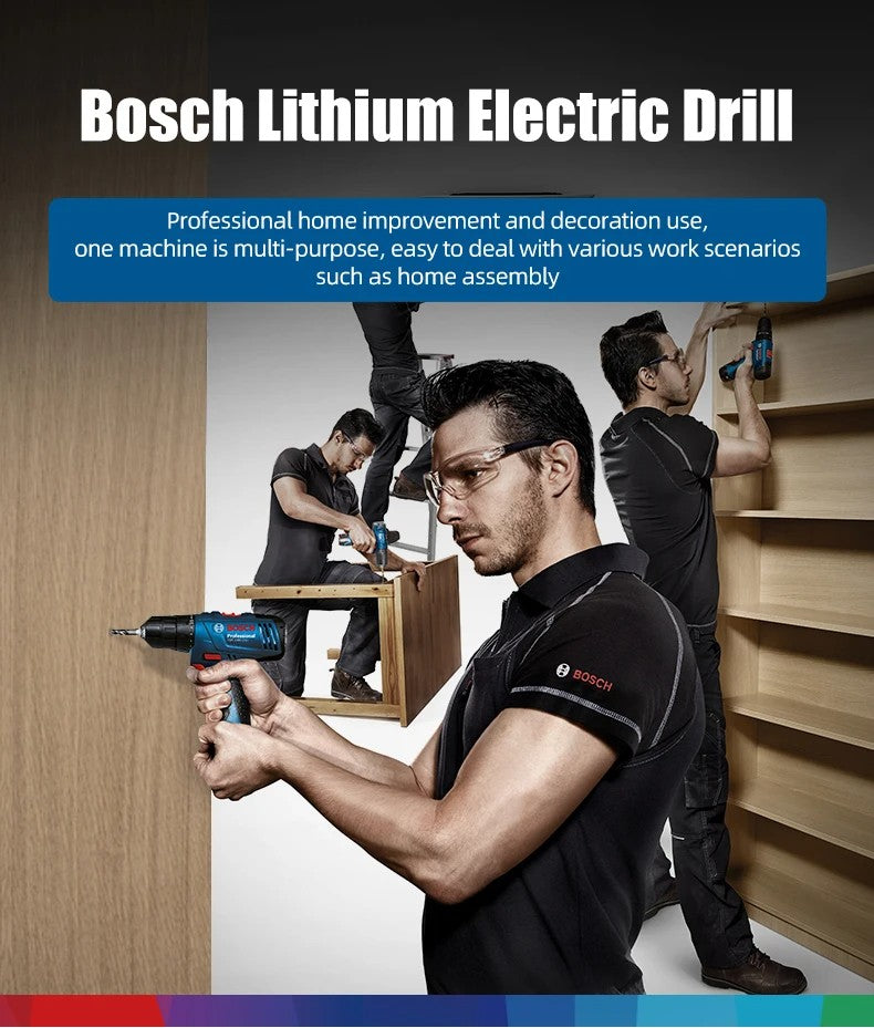 Parafusadeira Elétrica Bosch 12V Recarregável Sem Fio GSR 120-LI Host+Caixa+Carregador Original+1 Bateria Yunchi 2A