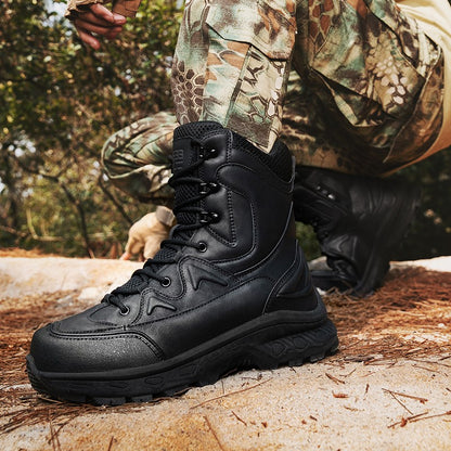 Botas masculinas de caminhada, combate ao ar livre, táticas casuais, versáteis e da moda