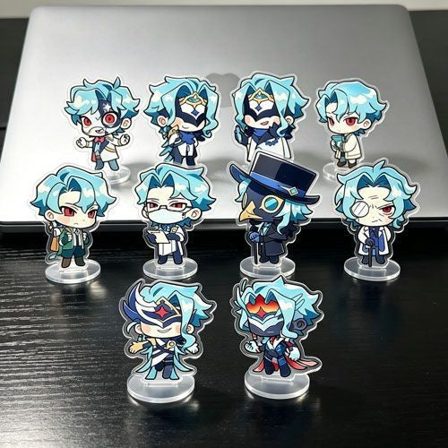 10pcs Anime Genshin Impact  Il Dottore The Doctor  Acrylic Stand Model Plate Game Figure Souvenir Gift Desk Decor