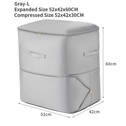 Large Compression Bag Quilt Clothes Closet Cabinet Organizer Storagepouch Ultra Space Saving Self Compression Organizer