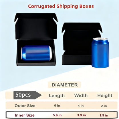 50pcs Christmas Black Shipping Boxes Bulk 6x4x2 Inch Small Corrugated Cardboard Mailer Boxes for Small Business Gifts Jewelry