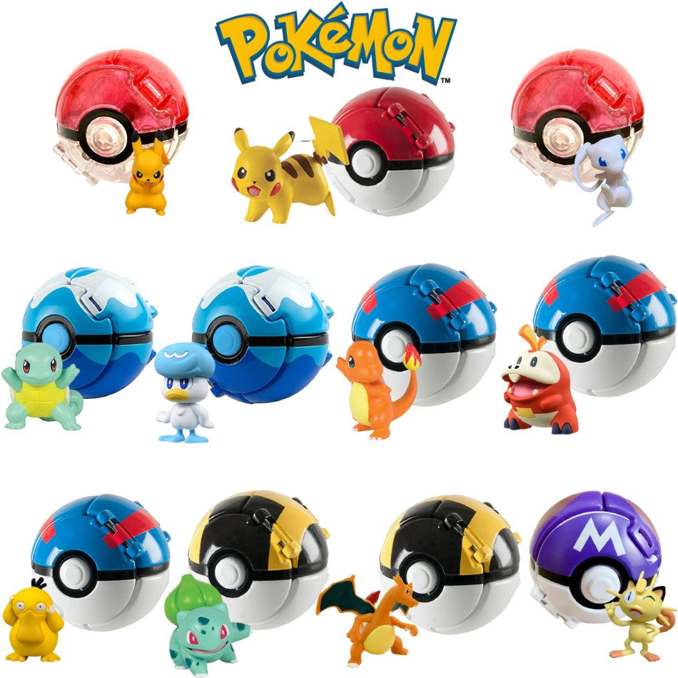 Pokémon Boneco Elf Ball Anime Personagem Desenhos Animados Pikachu Charizard Pocket Monster Pet Modelo Deformável Brinquedo de Ação Presentes Infantis