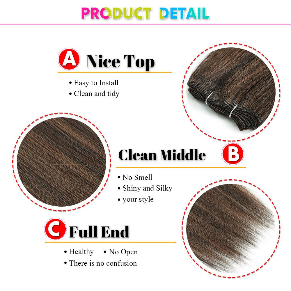 Alibaby Extensões de Cabelo Liso Ombré Tecelagem 26 Polegadas Cabelo Sintético Liso Longo Pacotes Cheios até as Pontas 150g