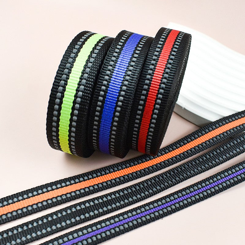 15/20/25mm Reflective Ribbon Tape 5/10M Nylon Webbing Bag Shoulder Strap To The Meter Dog Collar Polyester Binding Belt Supplies