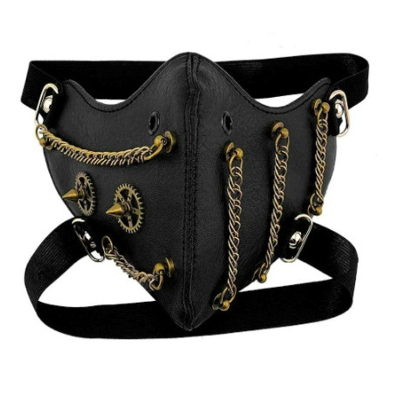 Saibo punk steampunk party protective mask personality chain Halloween adult face mask