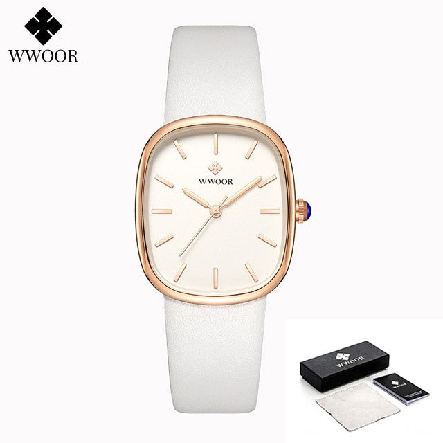 WWOOR New Reloj Fashion Women's Bracelet Watch Luxury Brand Elegant Dress Quartz Clock Waterproof Top Ladies Wristwatch Gift Box