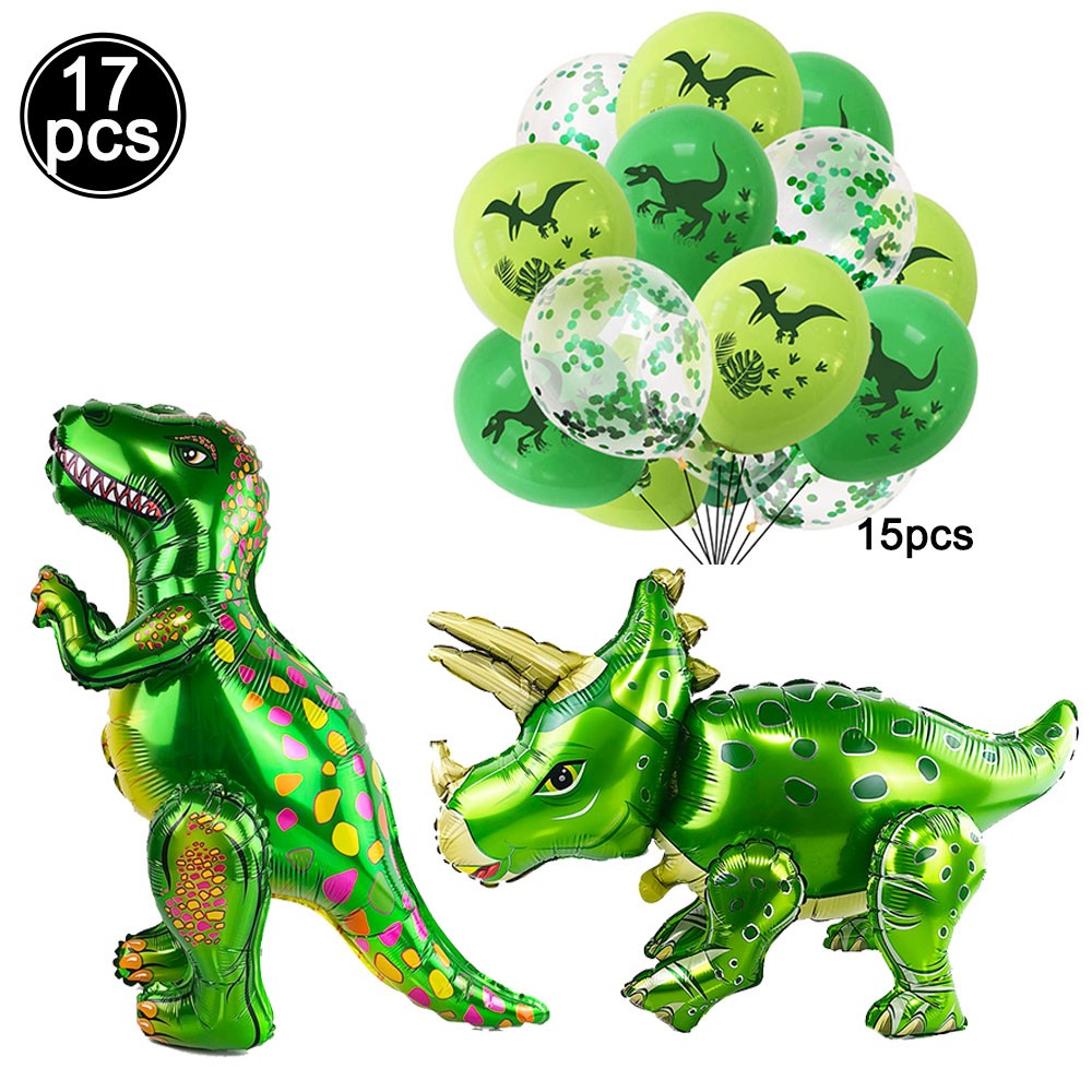 Dinosaur Party Decor 32inch Dinosaur Number Balloons 1-3 Year Olds Kid Birthday Baby Shower Matte Cartoon Foil Balloon Decors