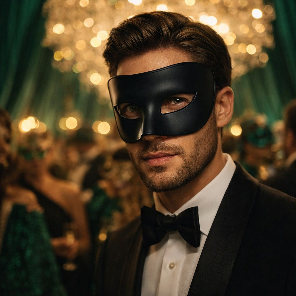 Set of 2pcs Classic Venetian Masquerade Half Face Mask, Heavy-duty material Plain Eye Mask for Men Women Couples Halloween Party