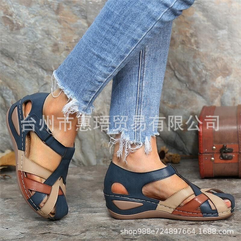 2021 New Style Women's Sandals Hollow Magic Sole Plus Size Slanted Heel Independent Station Women's Shoes Wholesale