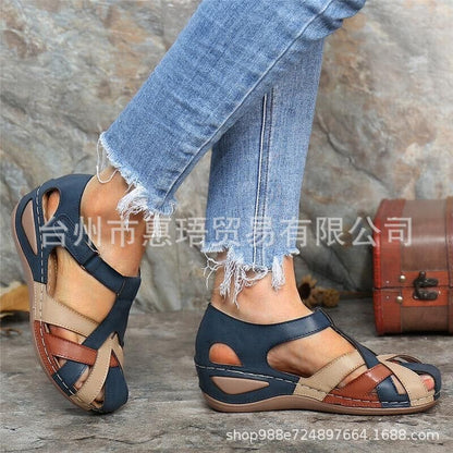 2021 New Style Women's Sandals Hollow Magic Sole Plus Size Slanted Heel Independent Station Women's Shoes Wholesale