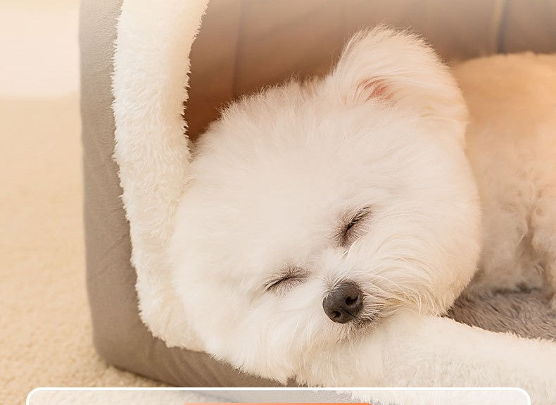 Cama de Cachorro de Inverno Autorrequecível Casa de Filhotes Aconchegante Tenda de Dormir para Gatos Caverna para Gatos Camas Ninho de Gatinhos Interno Cabana de Canil para Cães Gatos Pequenos e Médios