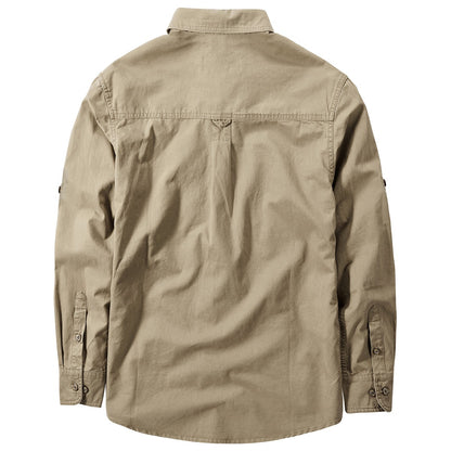 Brand Cotton Shirt Men's Spring Casual Cargo Shirts Male Long Sleeves Shirts Camiseta Masculina Plus Size 5XL 6XL