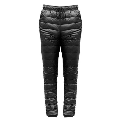 S-5XL Down Pants Ultralight Warm Winter Snow Pants with Pocket Windproof Waterproof Camping Home Mountain Skiing Unisex