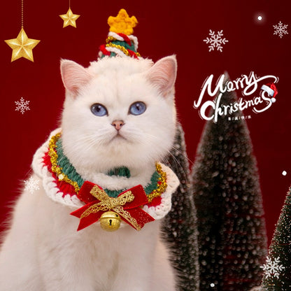 Roupa de Gato Fantasia Ano Novo 2026 Coleira de Cachorro Gato Natal Doce Lenço para Pet Gatinho Cachorrinho Roupa de Fantasia Festival da Primavera Fofa