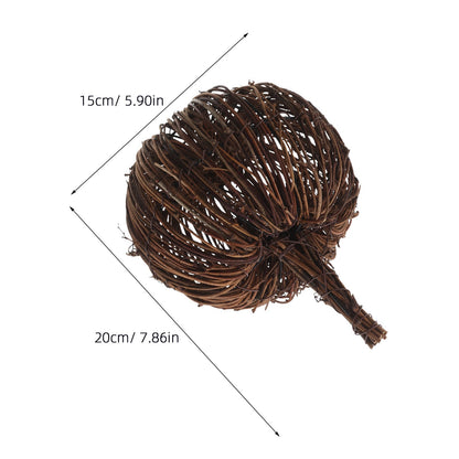 15CM Rattan Woven Pumpkin Halloween Fall Rattan Pumpkin Thanksgiving Table Centerpiece For Halloween And Seasonal Celebration