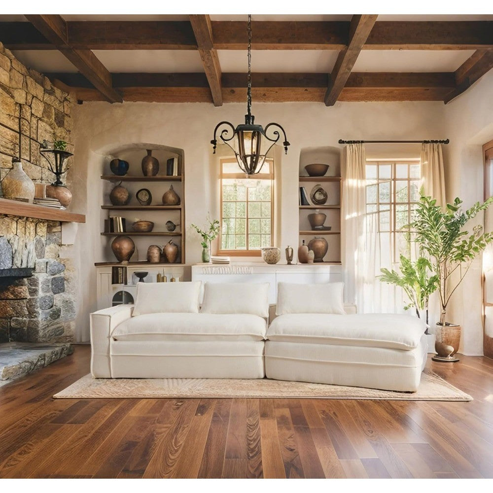 Luxury Oversized Cloud Couch – 4-Seater Boneless Deep-Seat Sectional Sofa for Living Room, Plush Ready-to-Relax Sofa