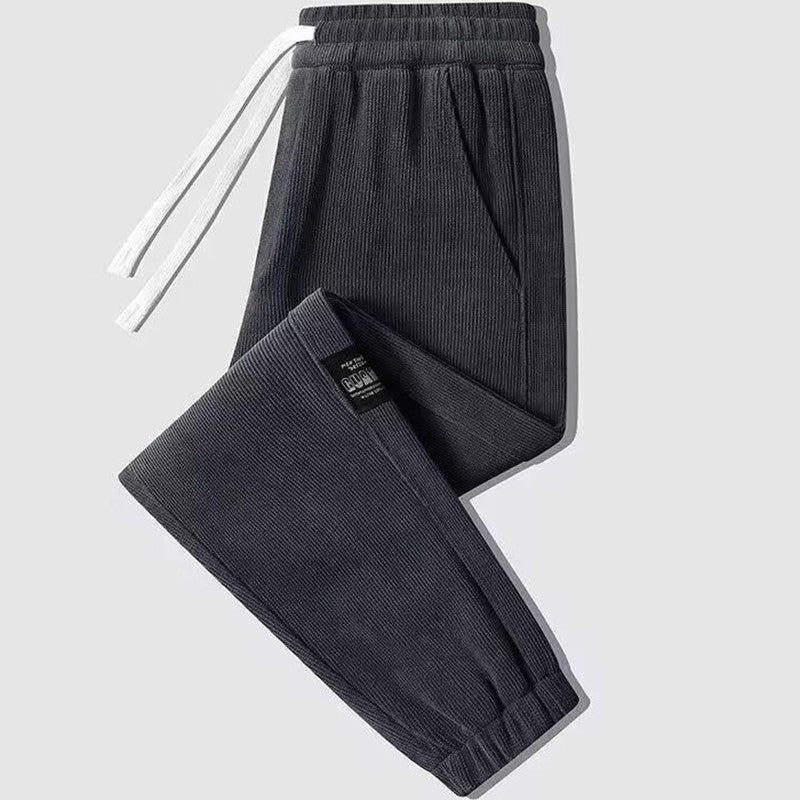 Calça Masculina Moletom Tech Fleece Bordado Sarja Folgada Jogger Calça Harem Masculina Outono Casual Calça Térmica Esportiva Solta