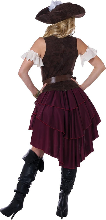 Adult Halloween Pirate Costume Women Drama Stage Performance Captain Jack Role Play Dress