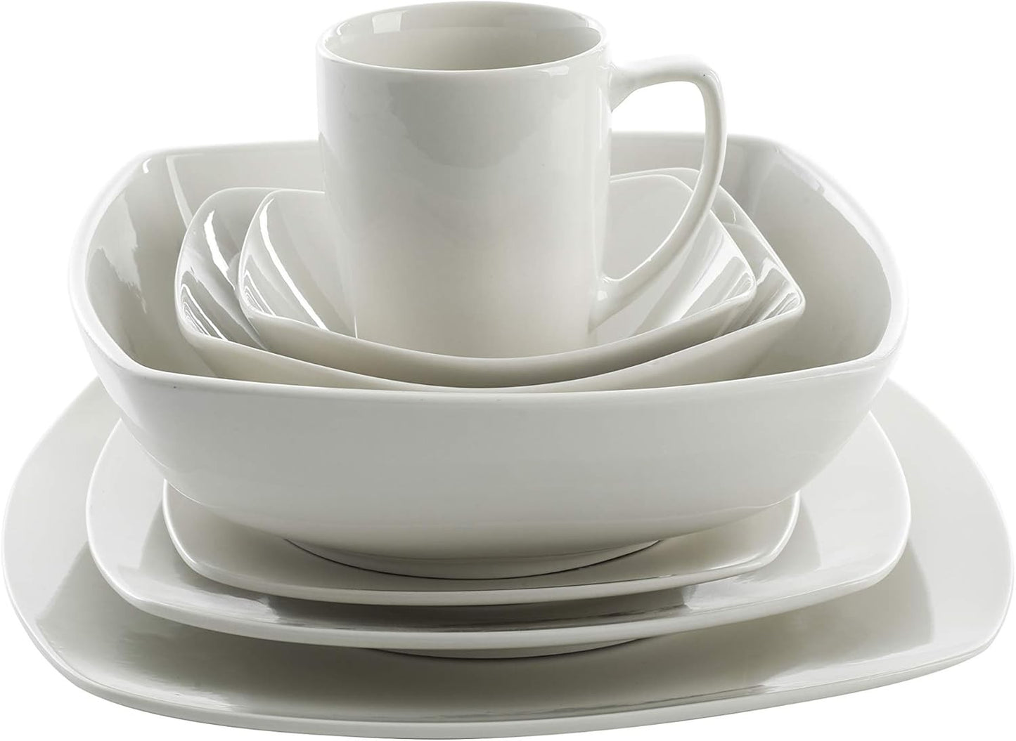 Zen Buffetware 39 Piece Dinnerware Set , White