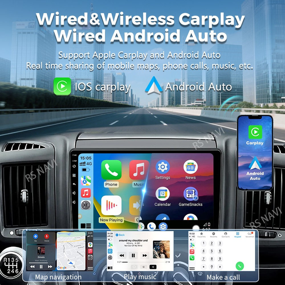 Android 15 Car Radio For Fiat Ducato Peugeot Boxer Citroen Jumper 2006 -2022 Wireless Carplay multimedia Android Auto 4G