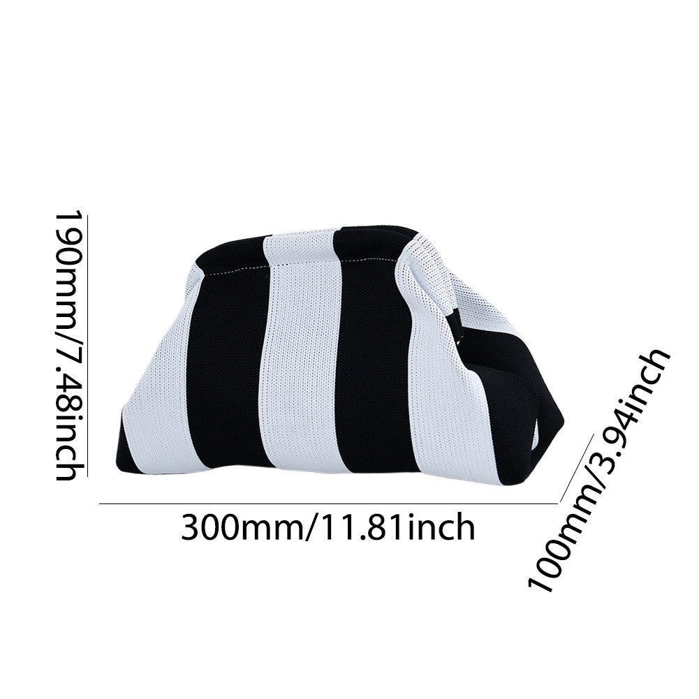 Ladies Crochet Clutch Purses Contrast Color Beach Bags Summer Woven Bags Women's Knitted Dumpling Bag Female Chic Colorblock Bag