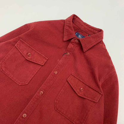 May Khaki heavy cargo double-pocket shirt men's cotton wash wool long-sleeved Japanese vintage loose coat