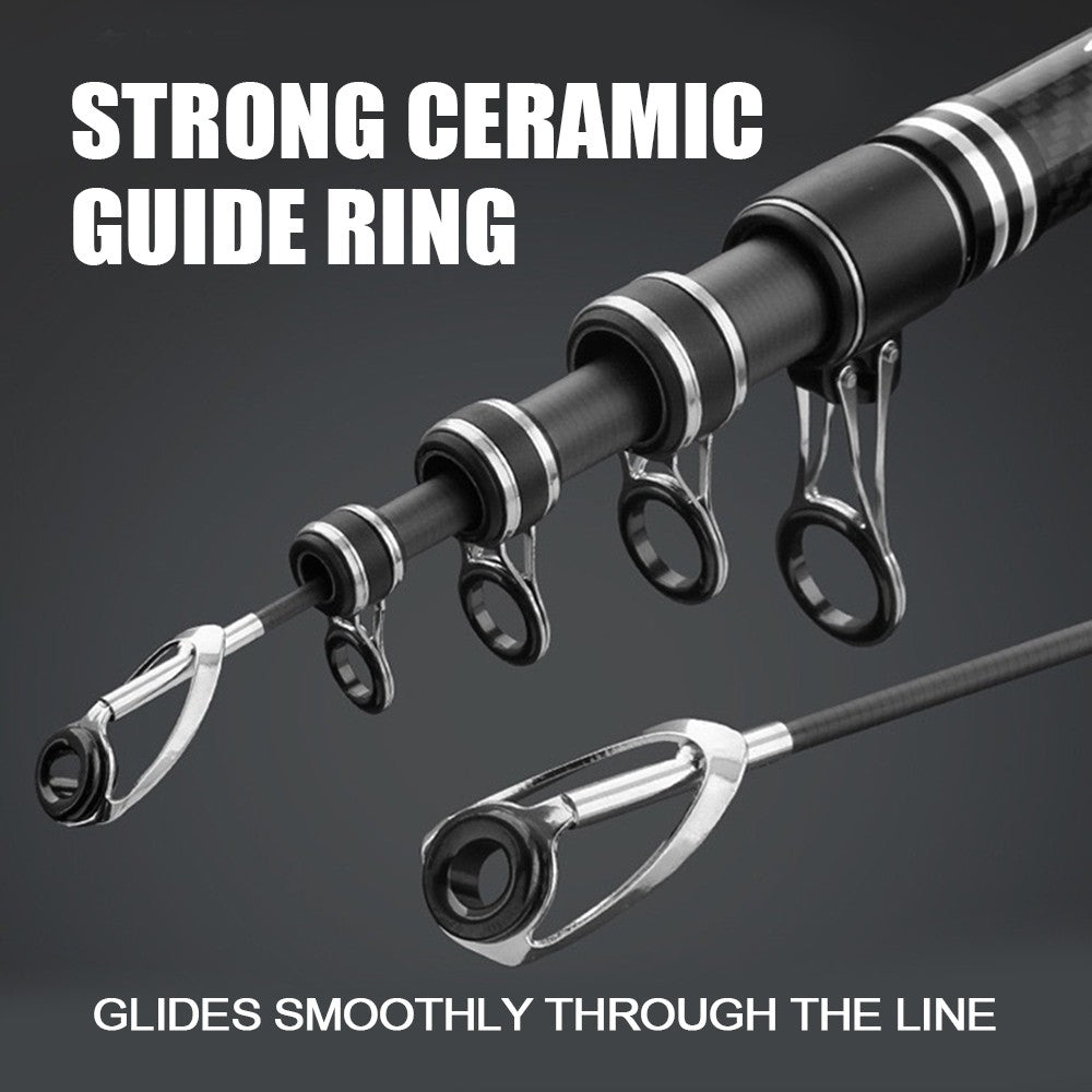 Cana de Pesca Telescópica de Carbono Portátil de 3,0M-4,5M, Vara de Pesca Giratória para Barco, Água Salgada, Água Doce, Surfcasting, Baitcasting
