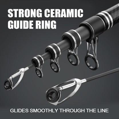 Cana de Pesca Telescópica de Carbono Portátil de 3,0M-4,5M, Vara de Pesca Giratória para Barco, Água Salgada, Água Doce, Surfcasting, Baitcasting